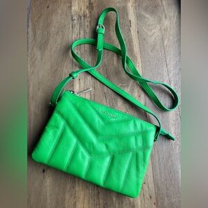 Ted Baker London Ayasini Quilted Puffer Leather Crossbody Bag Green